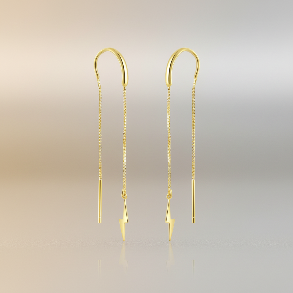 925 Sterling Silber Gold Ketten Ohrringe