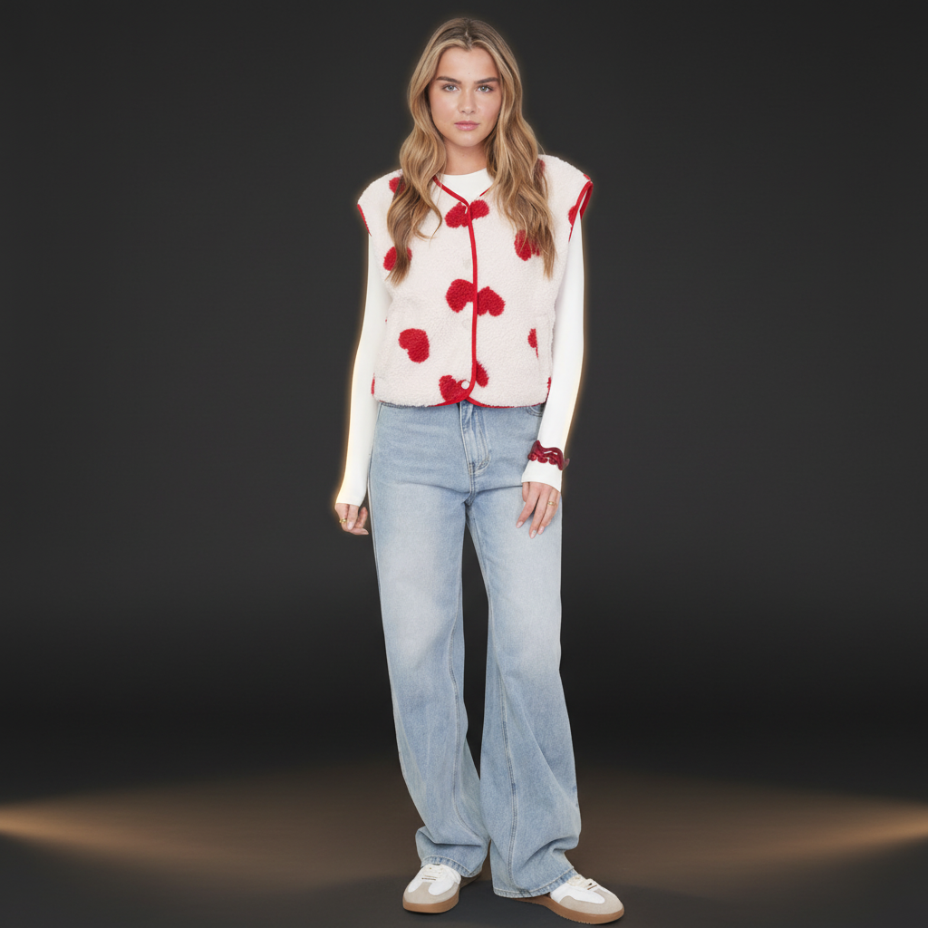 The Lover Gilet Herzmuster - Dark Luxe Style