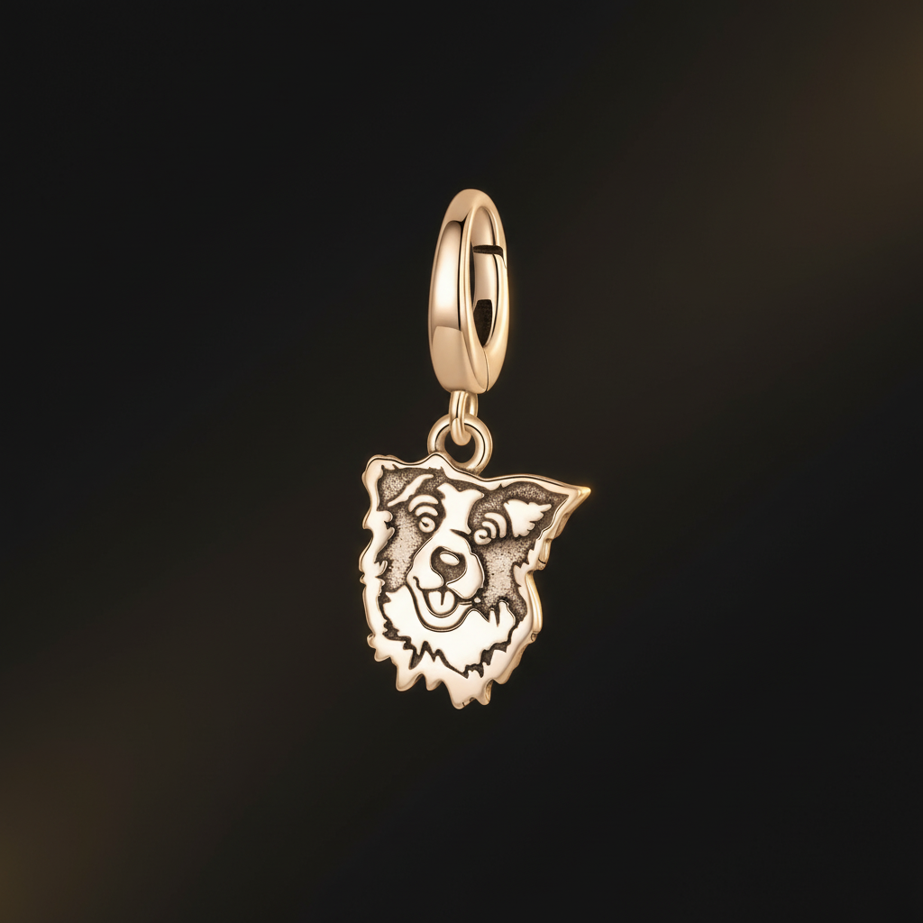 925 Sterling Silber Schnauzer Anhänger - Premium Dark Luxe