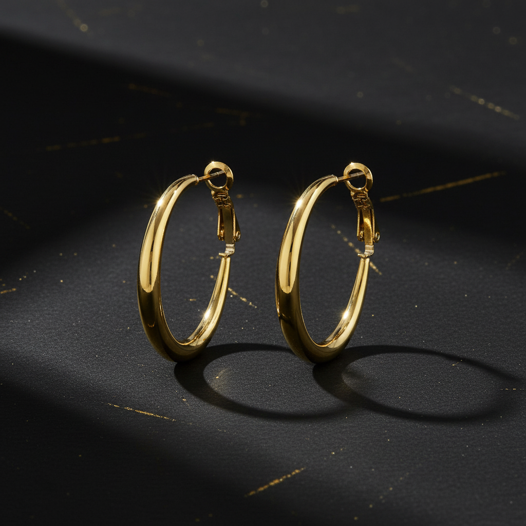 Edelstahl Creolen Gold - Dark Luxe Premium Schmuck