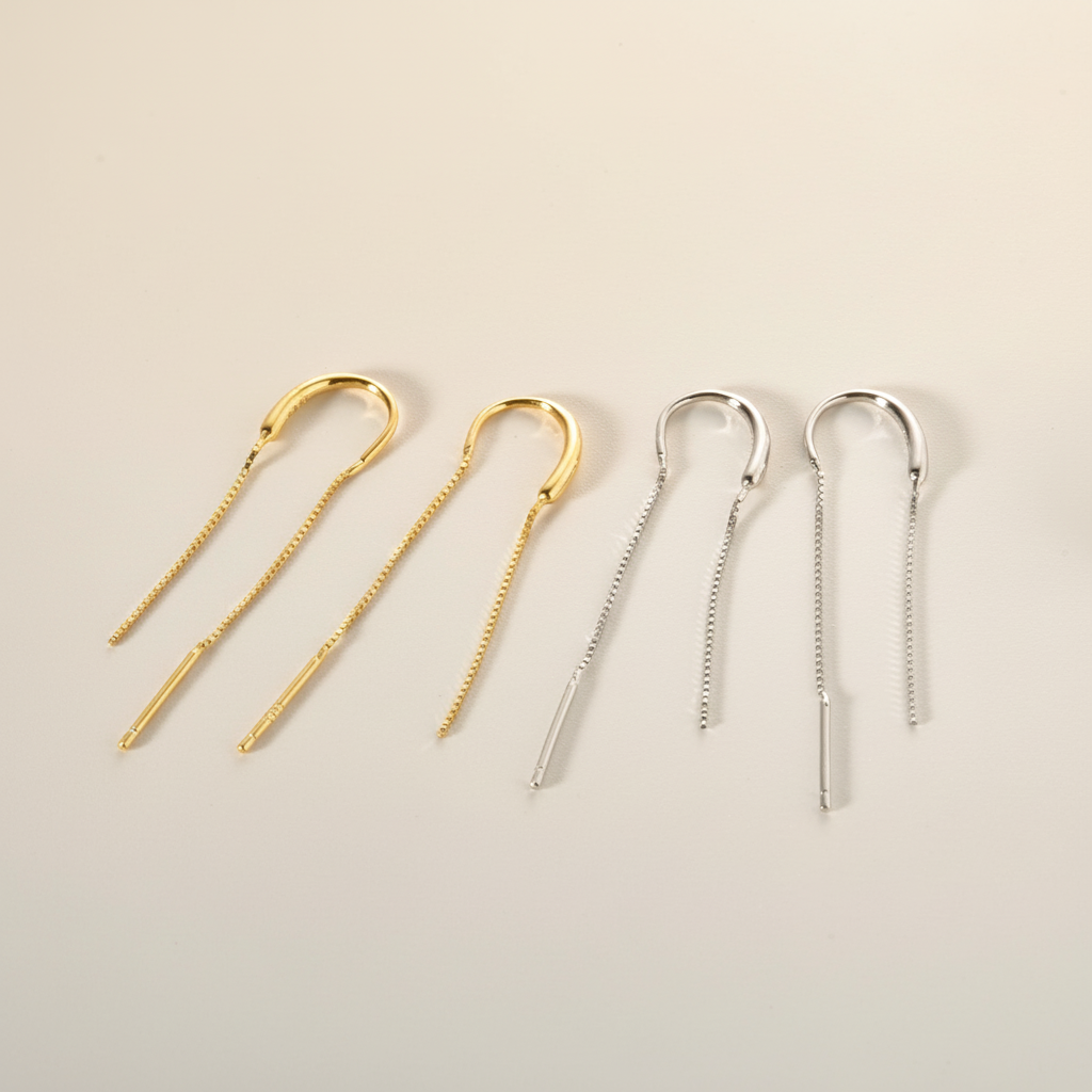 Gold Ketten Ohrringe Gesamtansicht