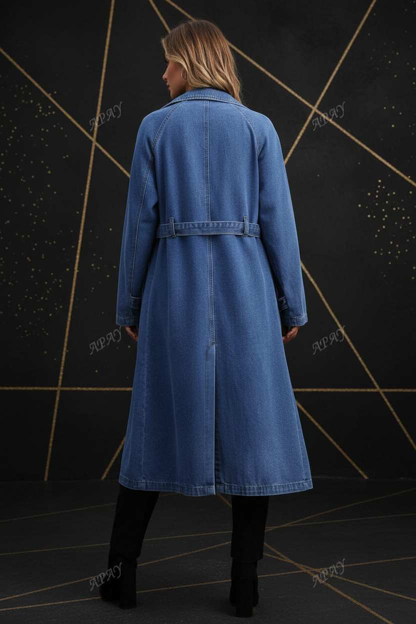 Damen Denim Mantel - Premium Boutique Style