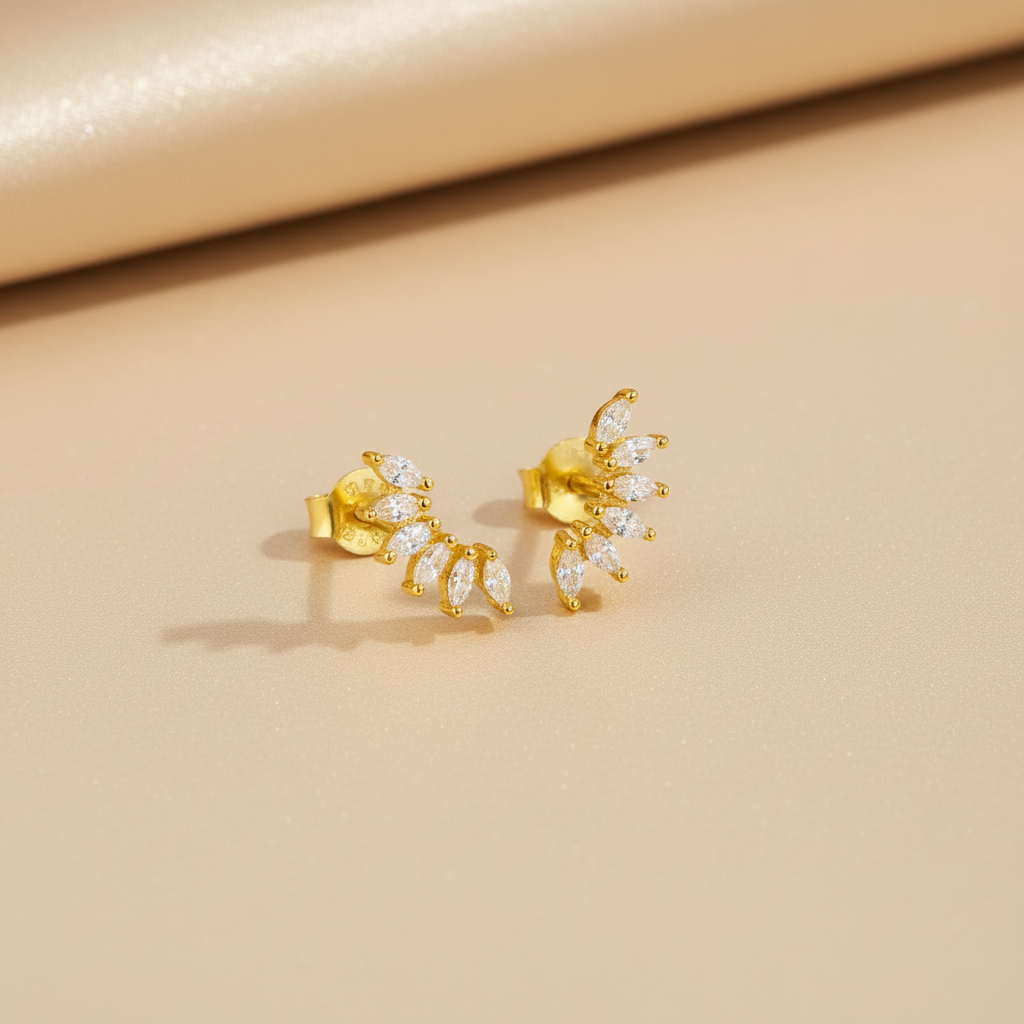 Sterling Silber Ohrstecker Seitenansicht