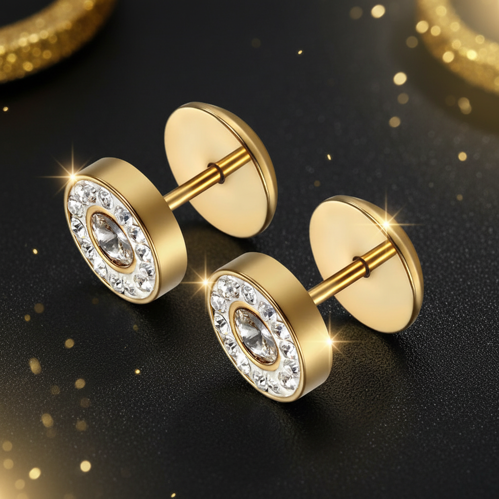 BONISKISS Edelstahl Ohrstecker Premium Dark-Luxe