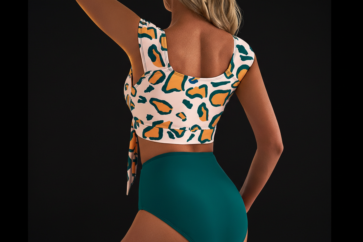 Green Leopard Print Bikini - Dark Luxe