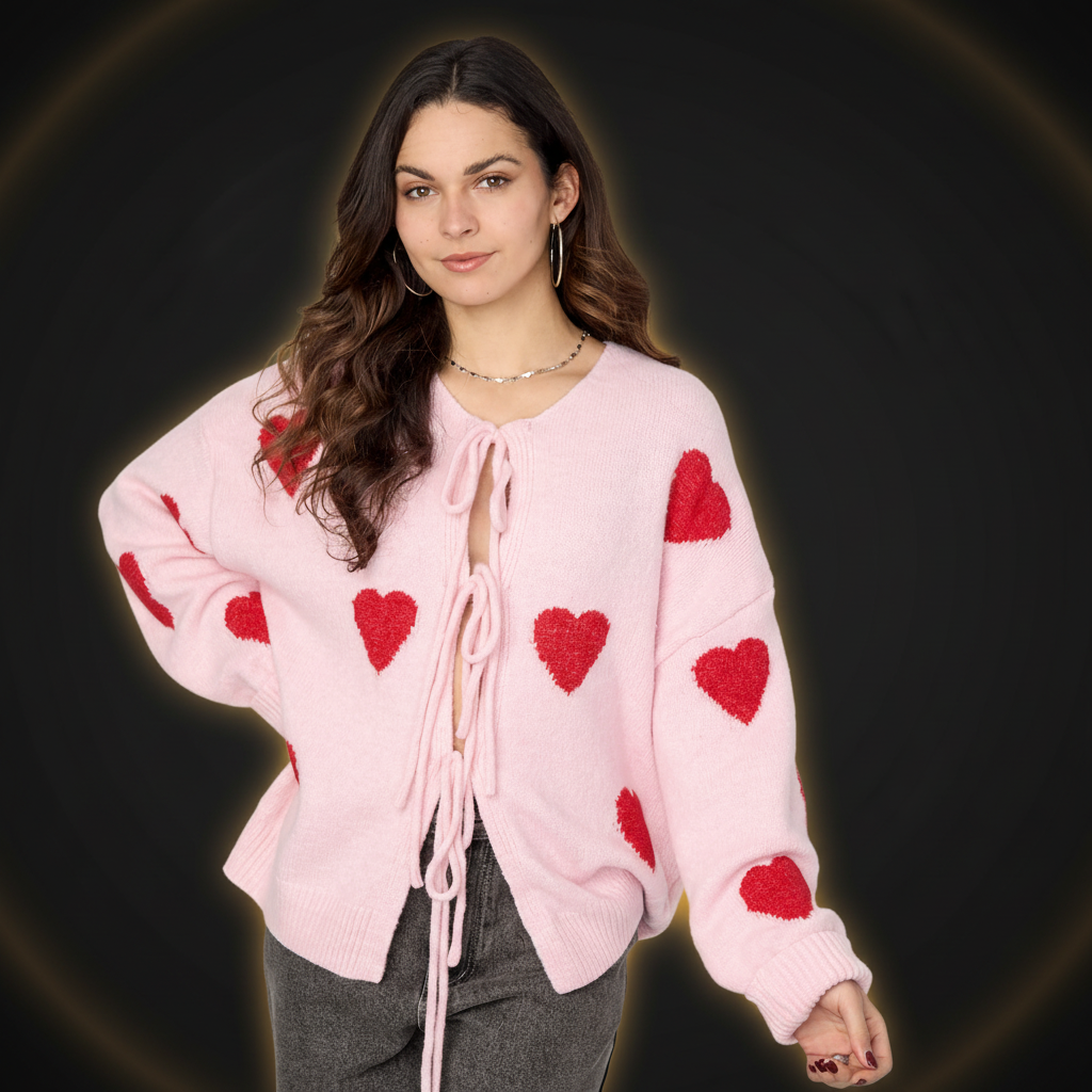 LOVE ME Cardigan Pink - Premium Dark Luxe