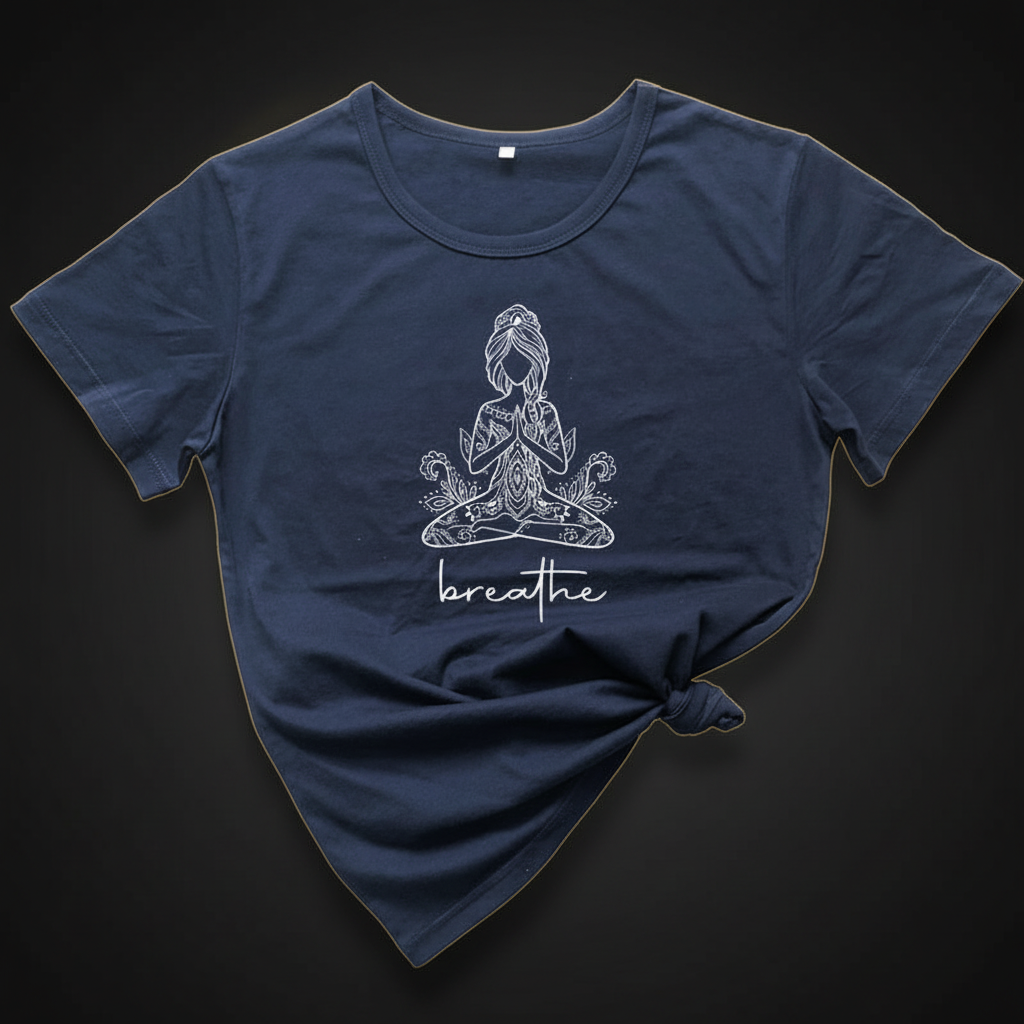 Breathe Meditation T-Shirt - Premium Dark Luxe