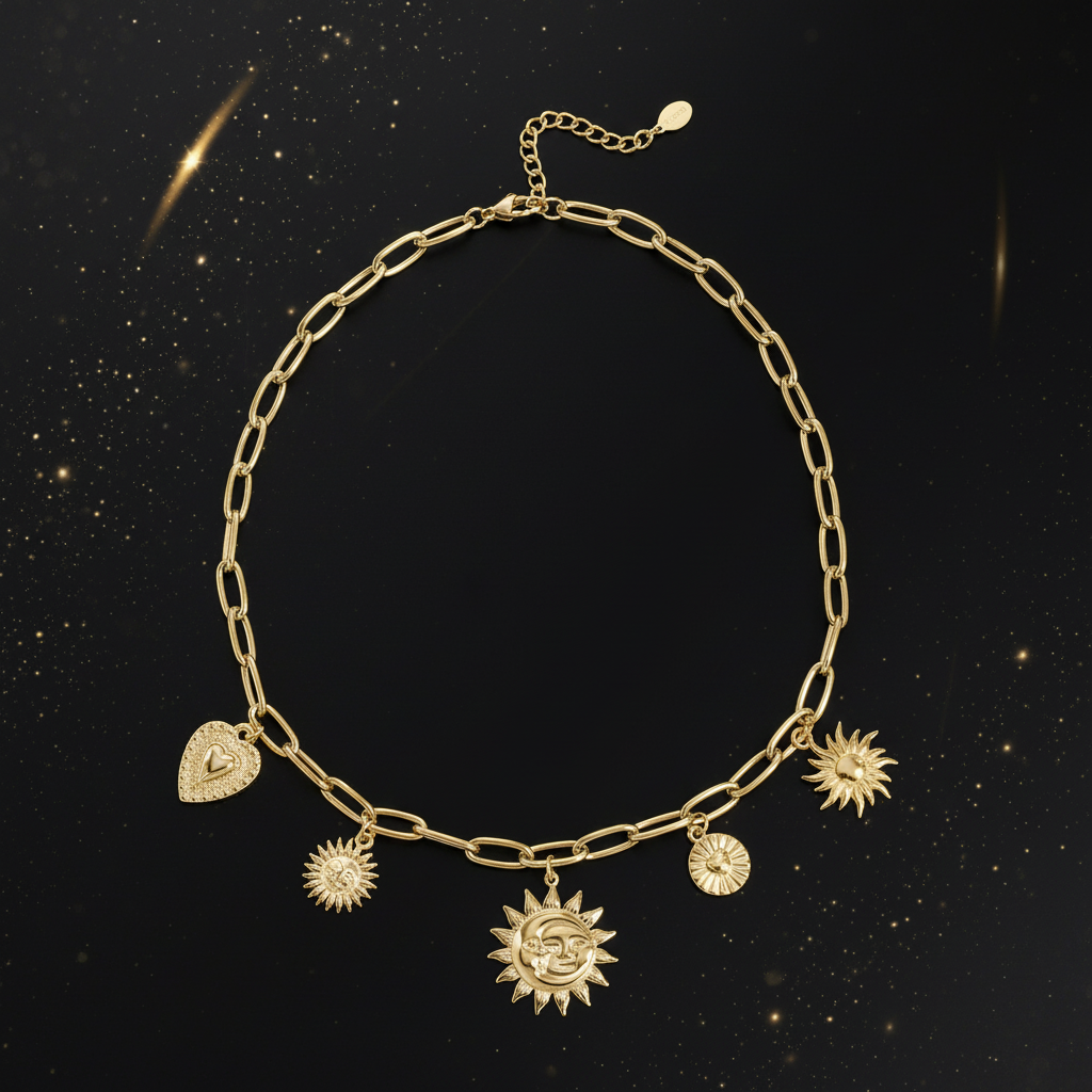 Herz-Halskette Edelstahl auf dunklem Luxus-Hintergrund