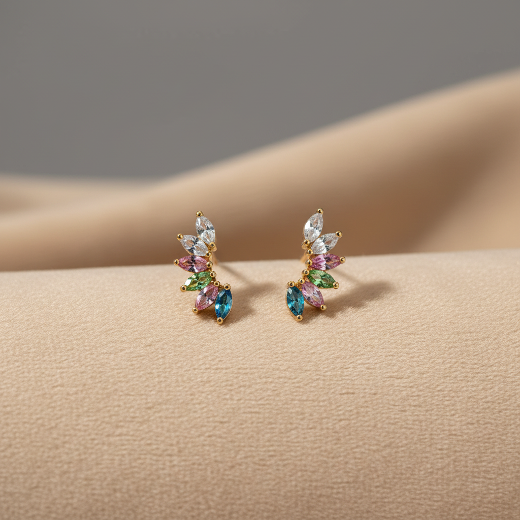 Sterling Silber Piercing Ohrringe Gesamtansicht