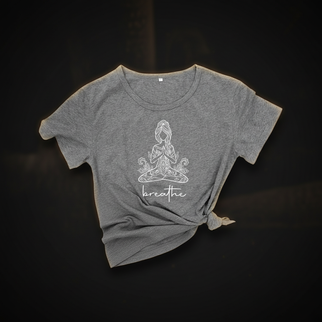 Breathe Meditation T-Shirt - Premium Dark Luxe
