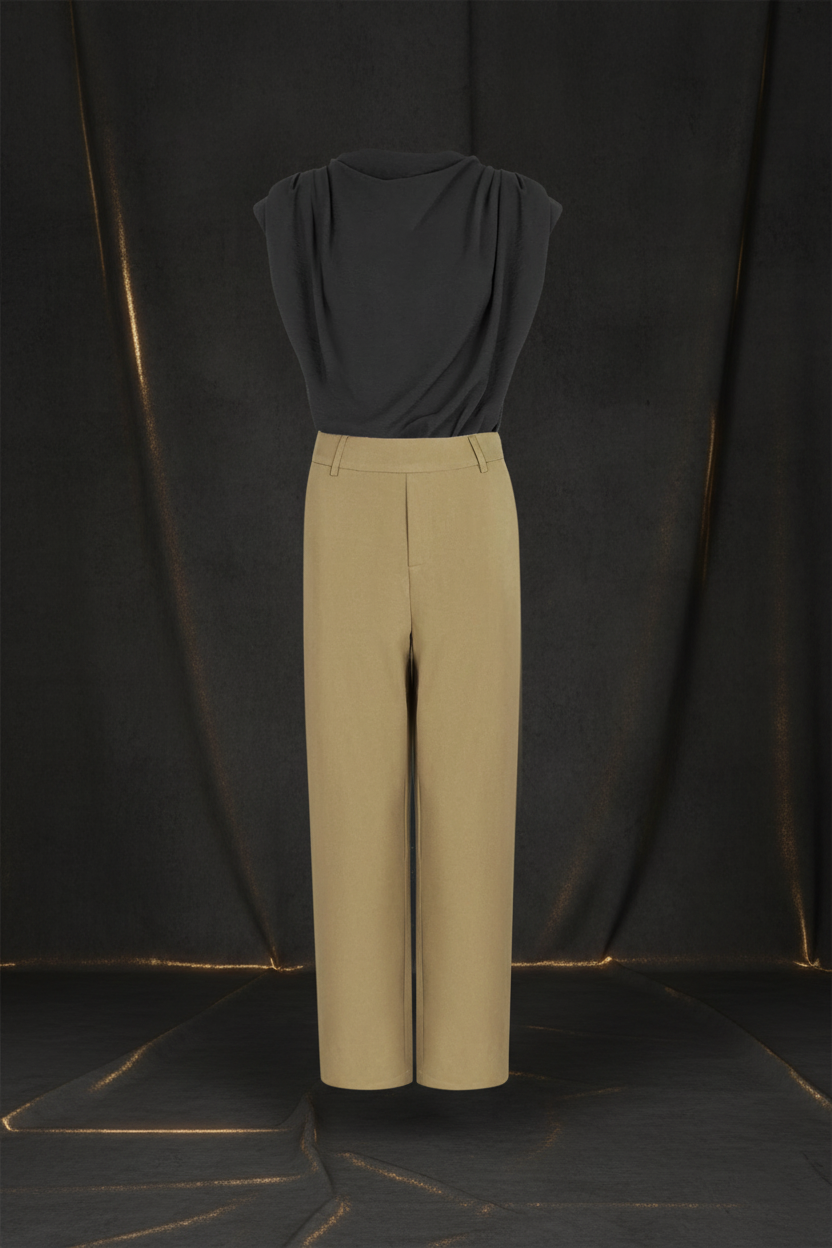 Jumpsuit Dune Chic Schwarz - Dark Luxe Editorial Style