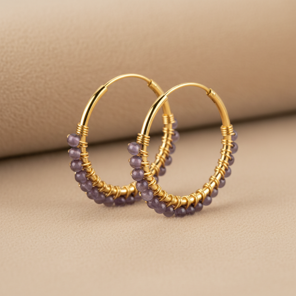 925 Sterling Silber Mondstein Creolen 40mm