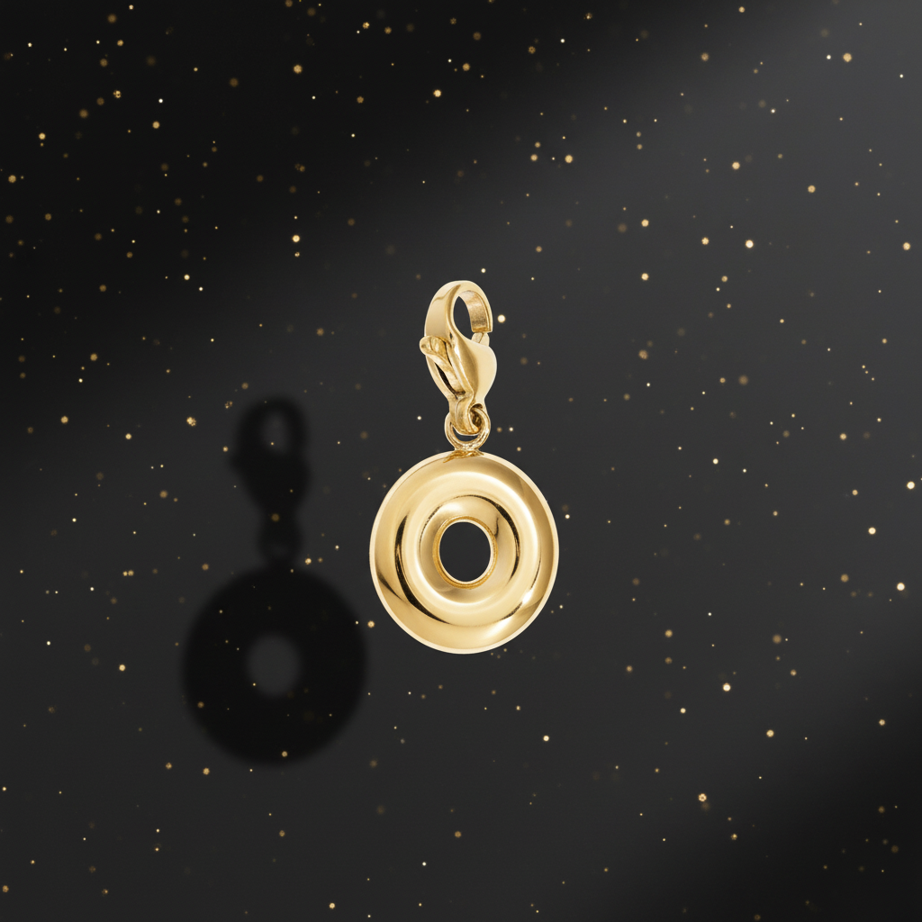 Gold Buchstaben Charm mit Premium Hintergrund