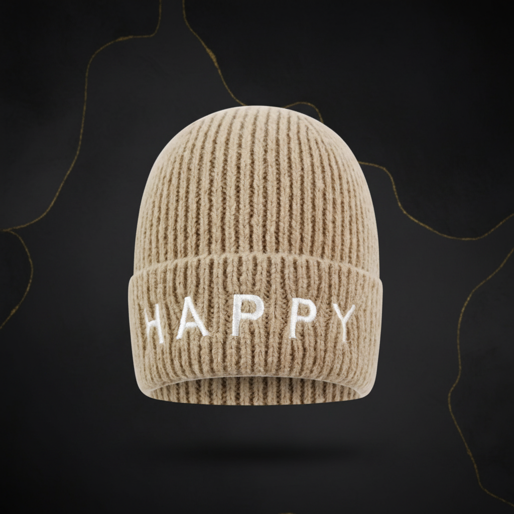 Happy Hat Baseballcap auf dunklem Luxus-Hintergrund