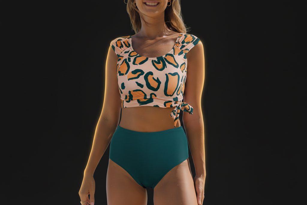 Green Leopard Print Bikini - Dark Luxe