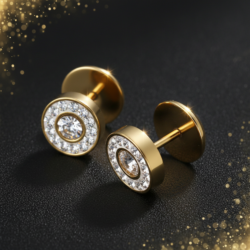 BONISKISS Edelstahl Ohrstecker Premium Dark-Luxe