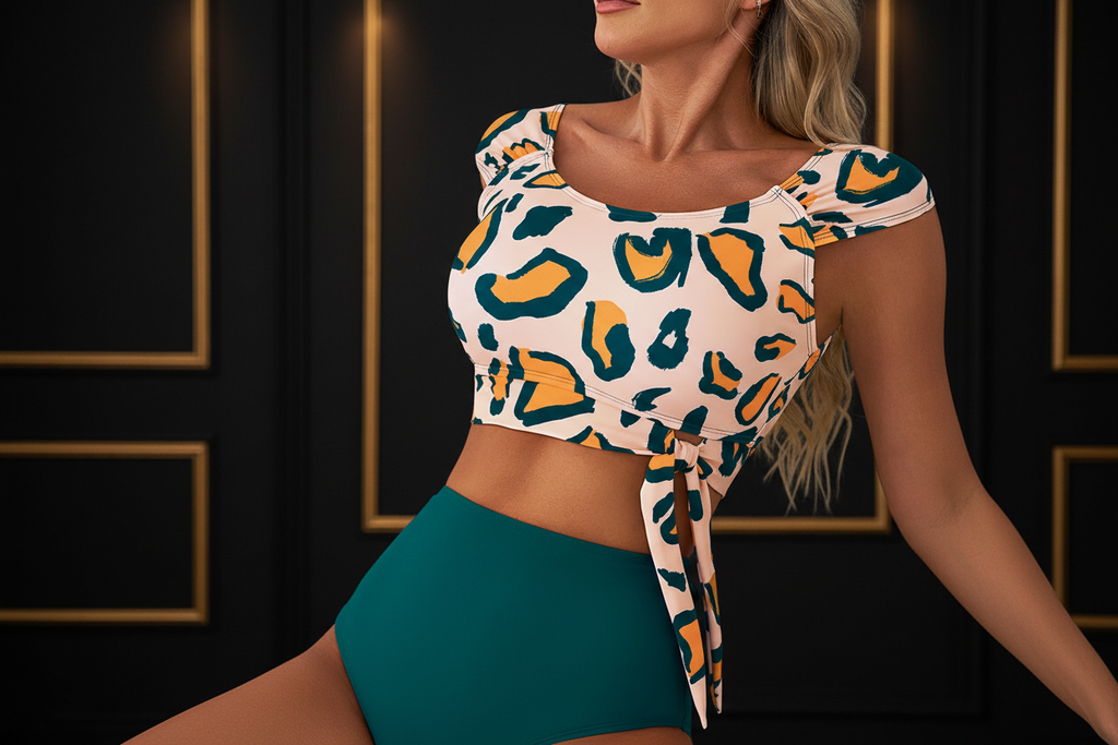 Green Leopard Print Bikini - Dark Luxe