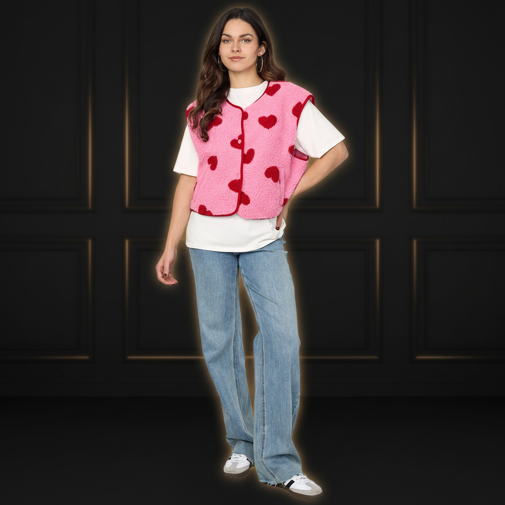 The Lover Gilet Herzmuster - Dark Luxe Style