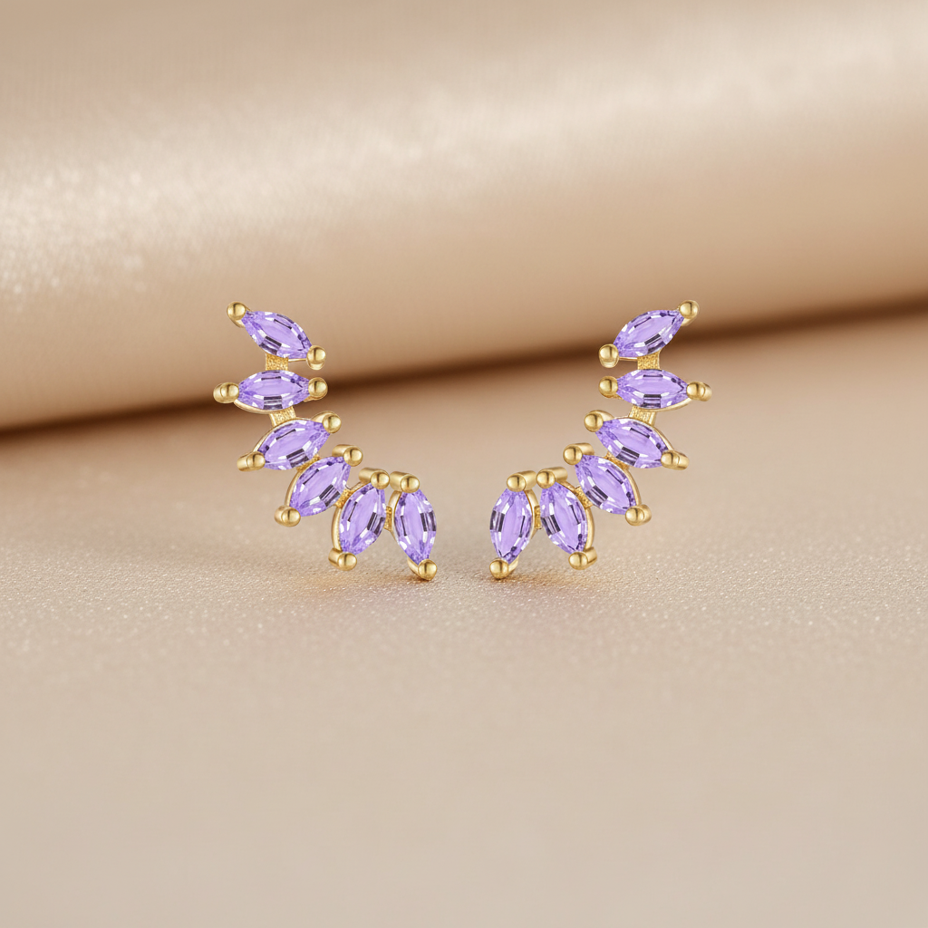 Bunte Ohrstecker Nahaufnahme