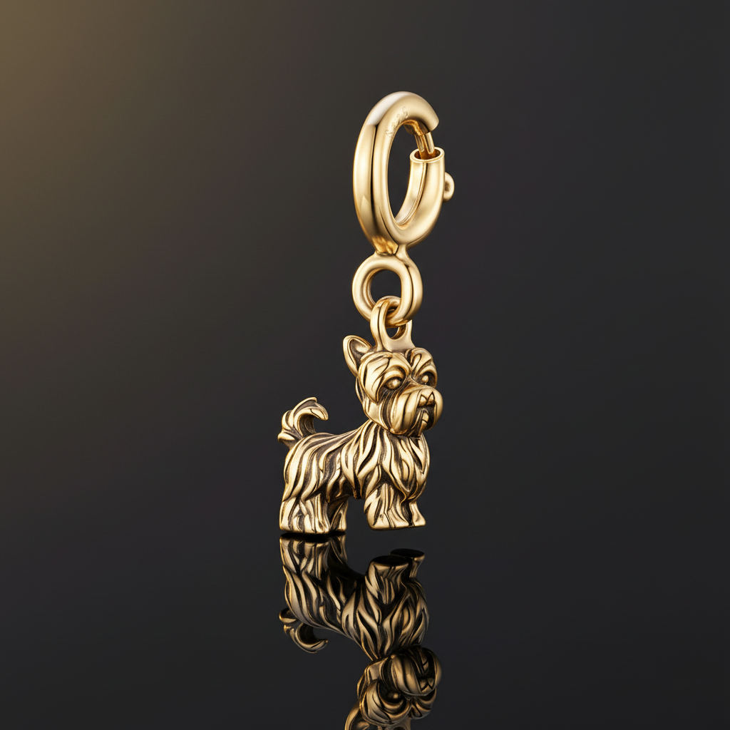 925 Sterling Silber Schnauzer Anhänger - Premium Dark Luxe