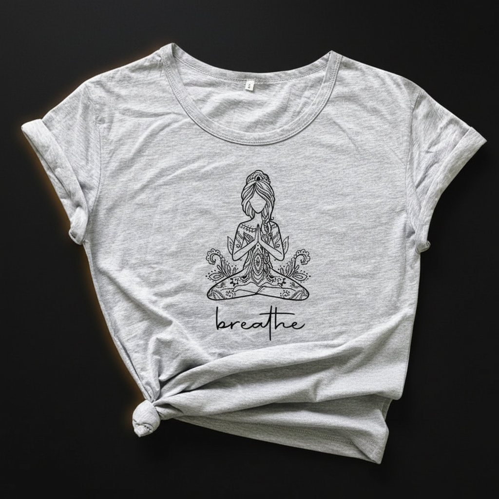 Breathe Meditation T-Shirt - Premium Dark Luxe