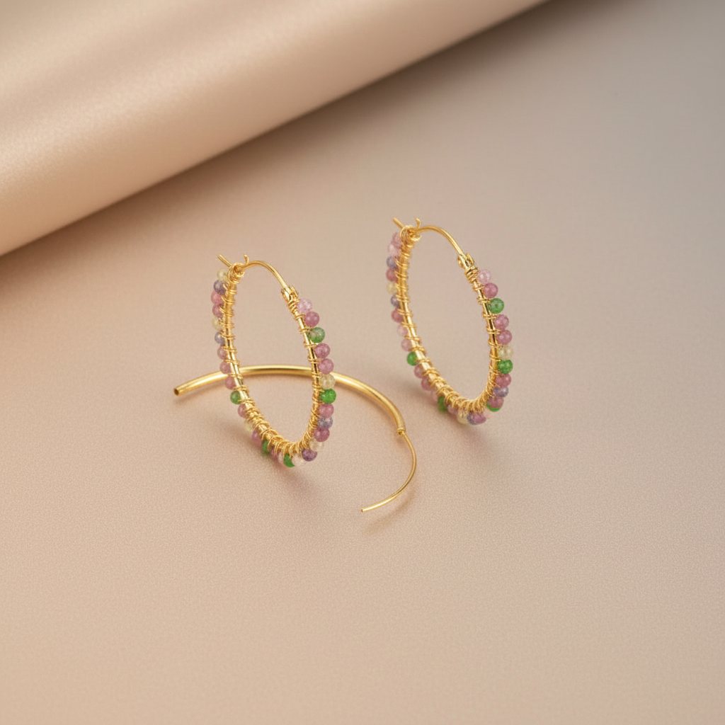 Mondstein Creolen Gesamtansicht