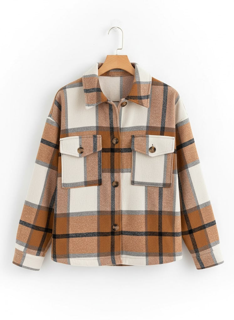 Stilvolles Karo Shacket für Gemütlichkeit & Trend