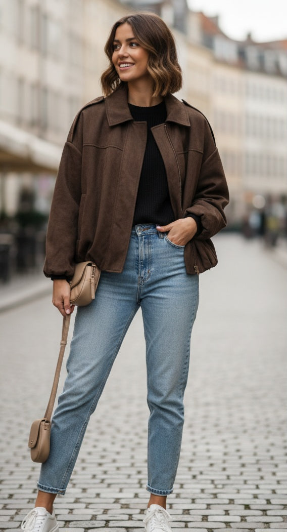 Damen Bomberjacke Braun – Zeitlos & Elegant für Herbst & Winter