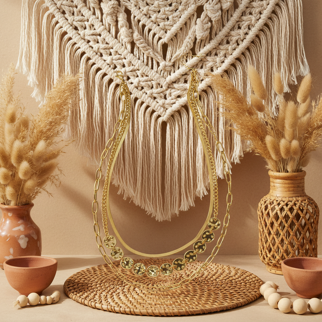Kette mit Boho-Hintergrund