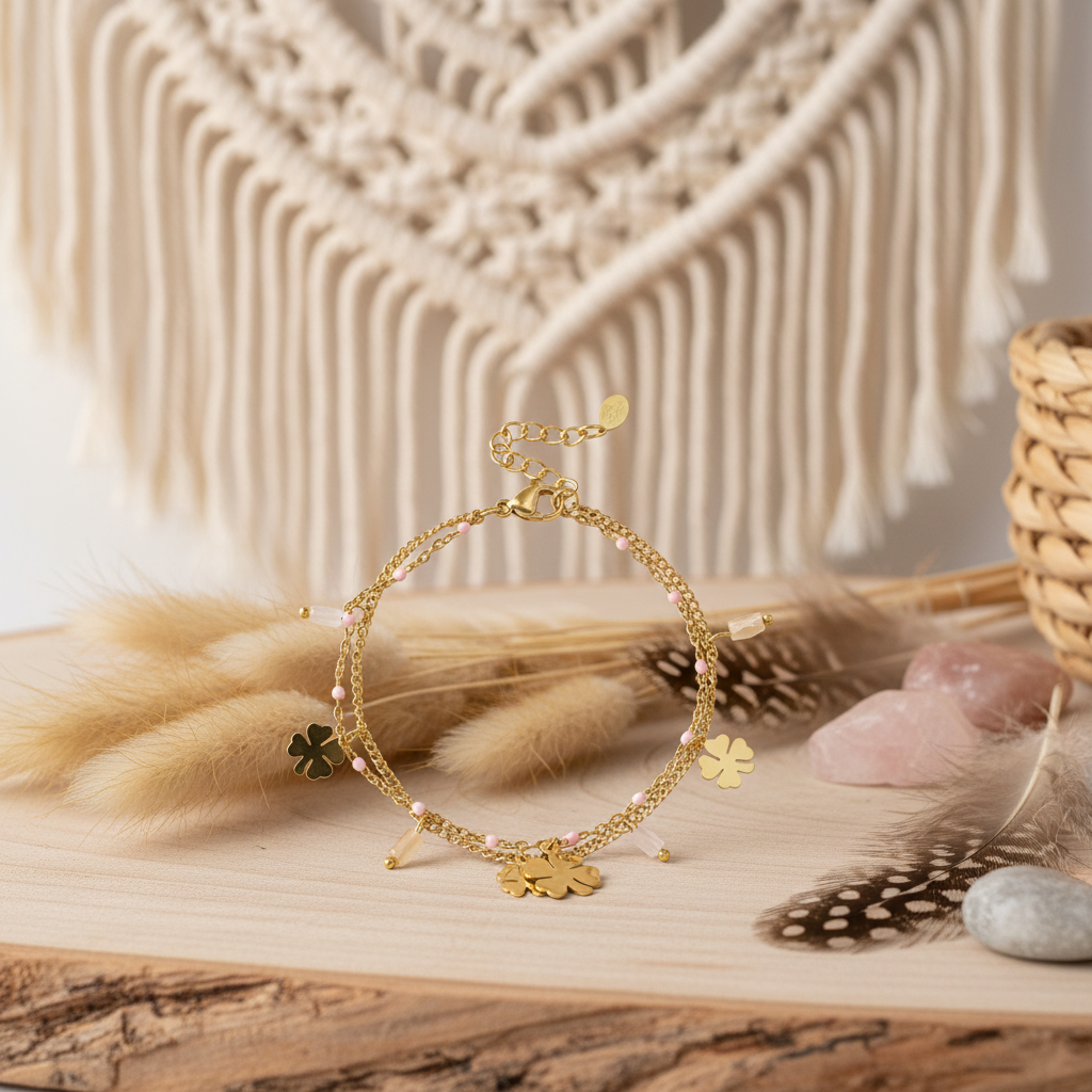 Kleeblatt Armband Boho Lifestyle