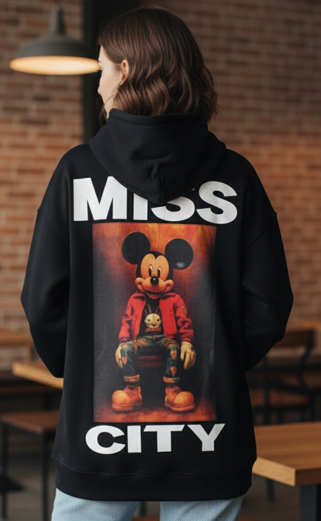 Unisex, Sweater, Mickey, Hood, Autumn, Winter, Statement, Hoodie, Lettering, Oversized