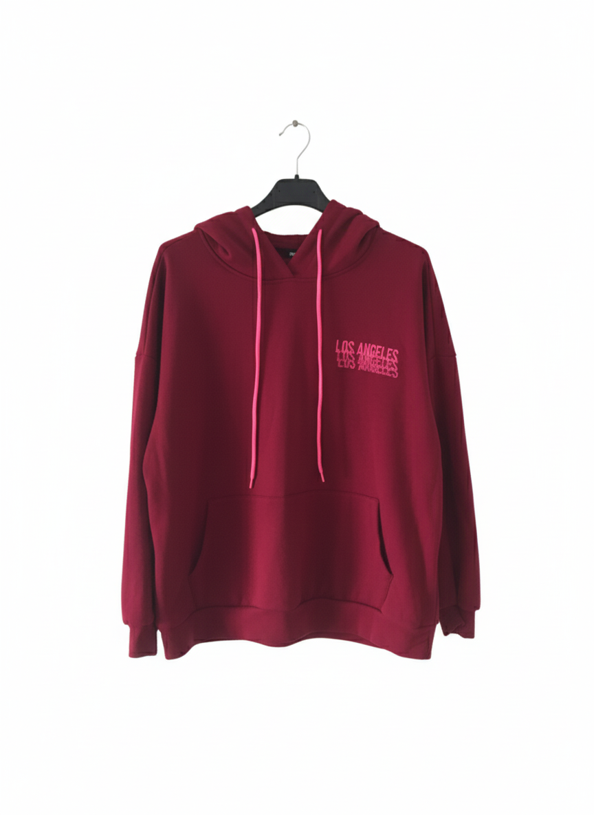 Damen Blitz Hoodie Pink & Rot – Modern & Gemütlich mit Kapuze