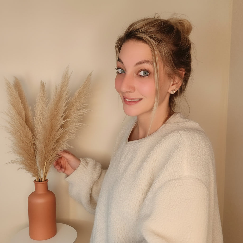 Teddyjacke Damen Creme – Frontansicht warmes Tageslicht