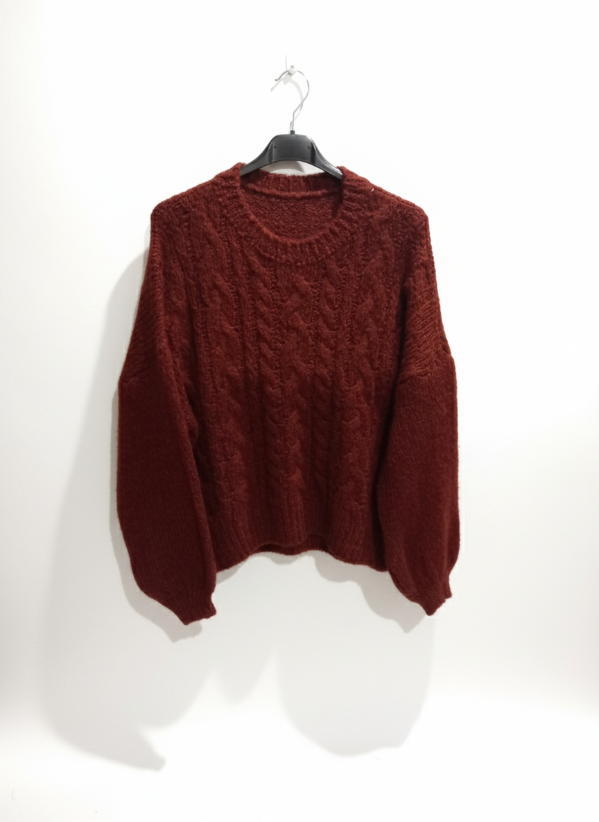 Pull en maille torsadée pour femme, élégant, confortable, automne, hiver, chaud, intemporel, moderne
