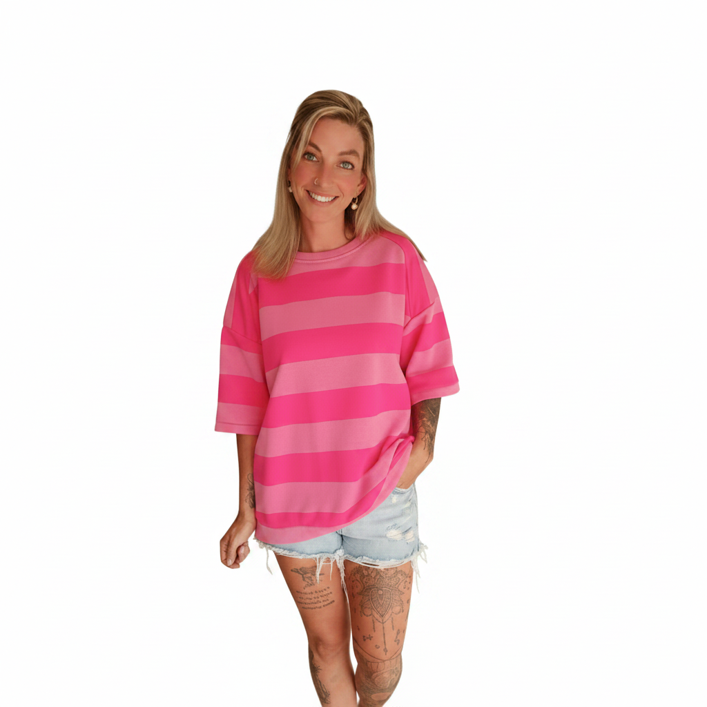 Statement Oversize T-Shirt – weißer Hintergrund
