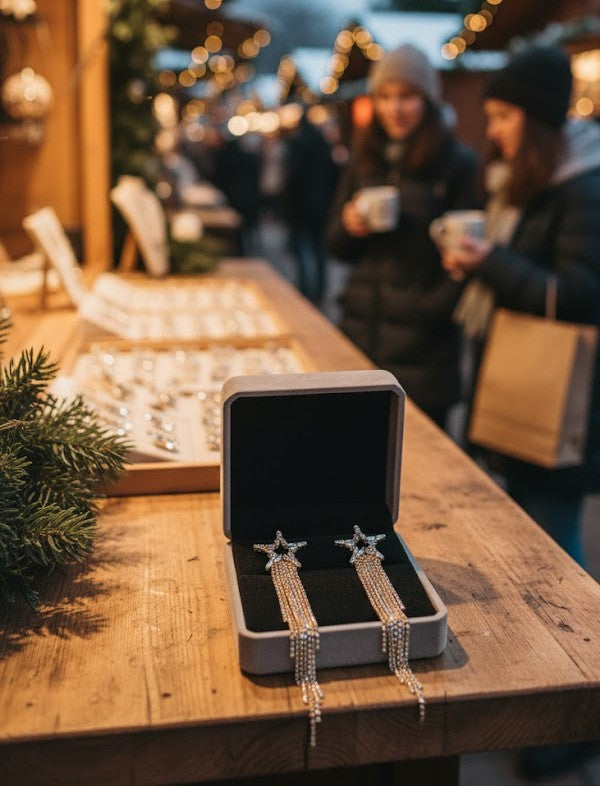 Damen Stern-Ohrringe – Festlich in Silber & Gold für Weihnachten