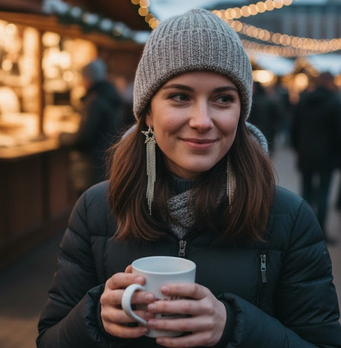 Damen Stern-Ohrringe – Festlich in Silber & Gold für Weihnachten