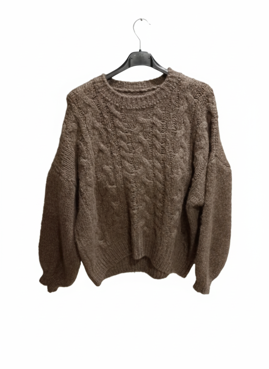 Damen Strickpullover mit Zopfmuster – Urban Comfort für Herbst & Winter