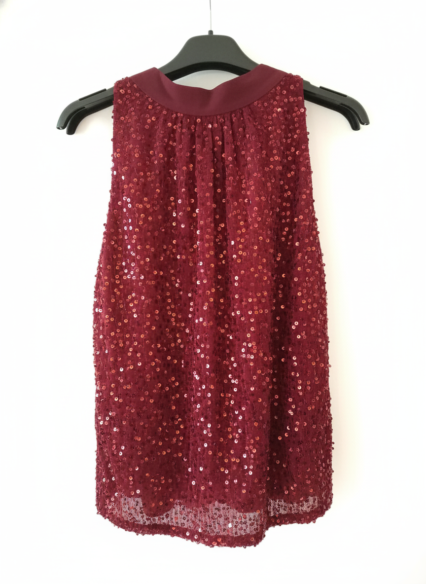 Damen Glitzer-Top mit Schleife – Glamourös für Feiertage & Events