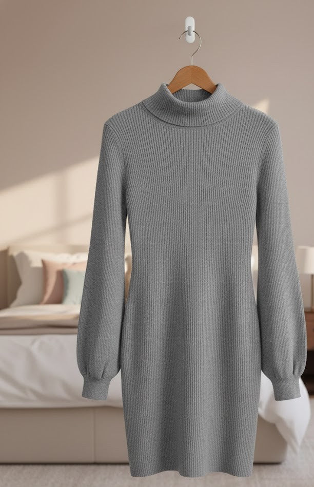 Elegantes Rollkragen-Strickkleid – LuxWinter Chic Sweater Dress