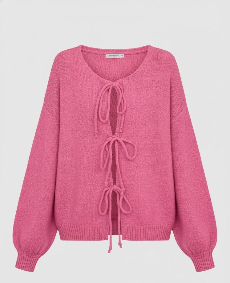 Eleganter Boho-Strickpullover mit charmanten Bindedetails