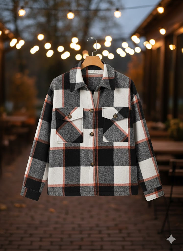 Stilvolles Karo Shacket für Gemütlichkeit & Trend