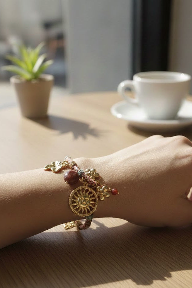 Edelstahl Charm-Armband mit Blumen-Anhänger – Eleganter Damen-Schmuck