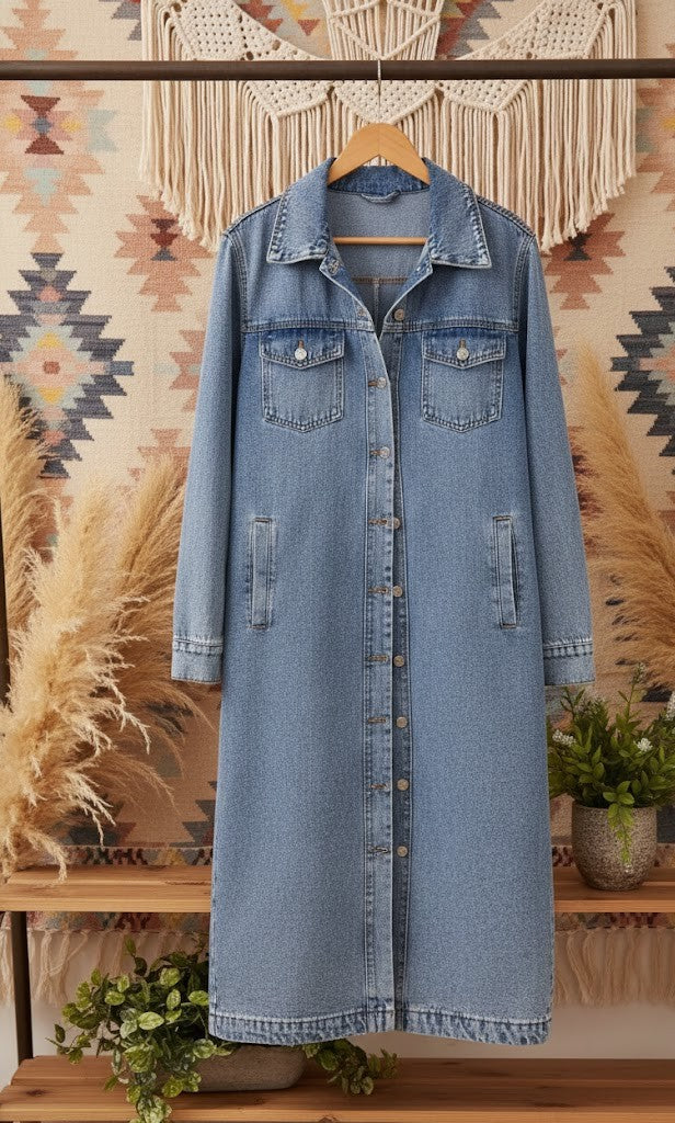 Der "Longline Diva" Denim-Mantel: Dein Neuer Lieblings-Look