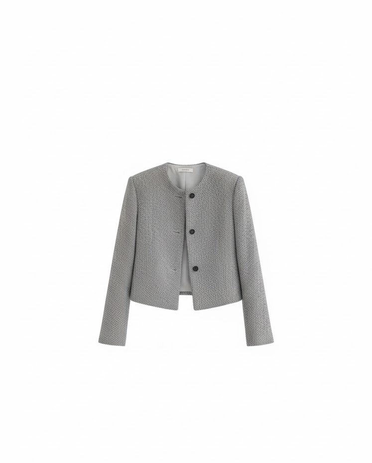 Tweed Jacke Damen Kurz mit Knöpfen – Elegant & Zeitlos