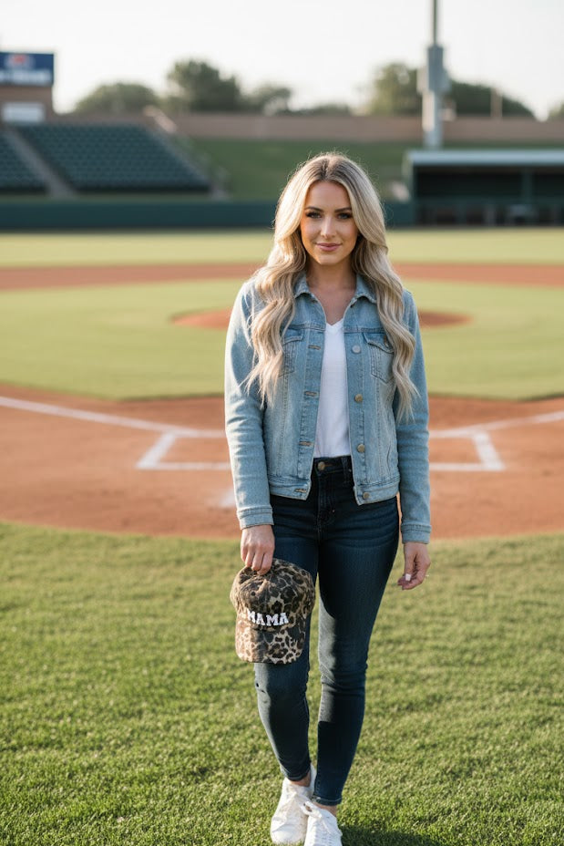 Leopard MAMA Baseball Cap - Bestickte Kappe mit Leopardenmuster