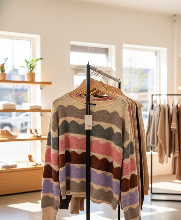 Trend-Alarm: Scallop-Streifen Jumper – Jetzt den Multi-Color Strick kaufen