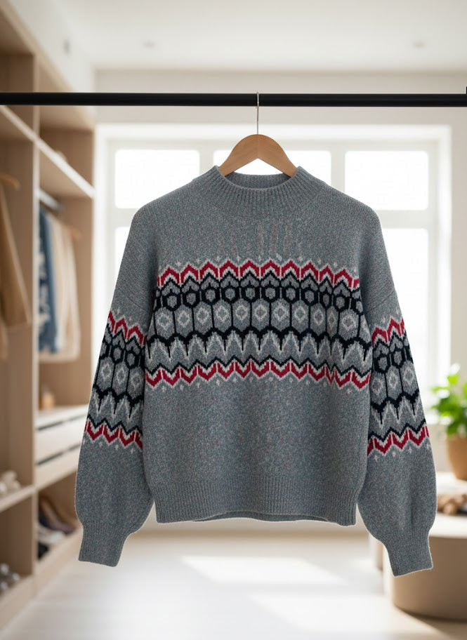 Gemütlicher Norwegerpullover für Damen
