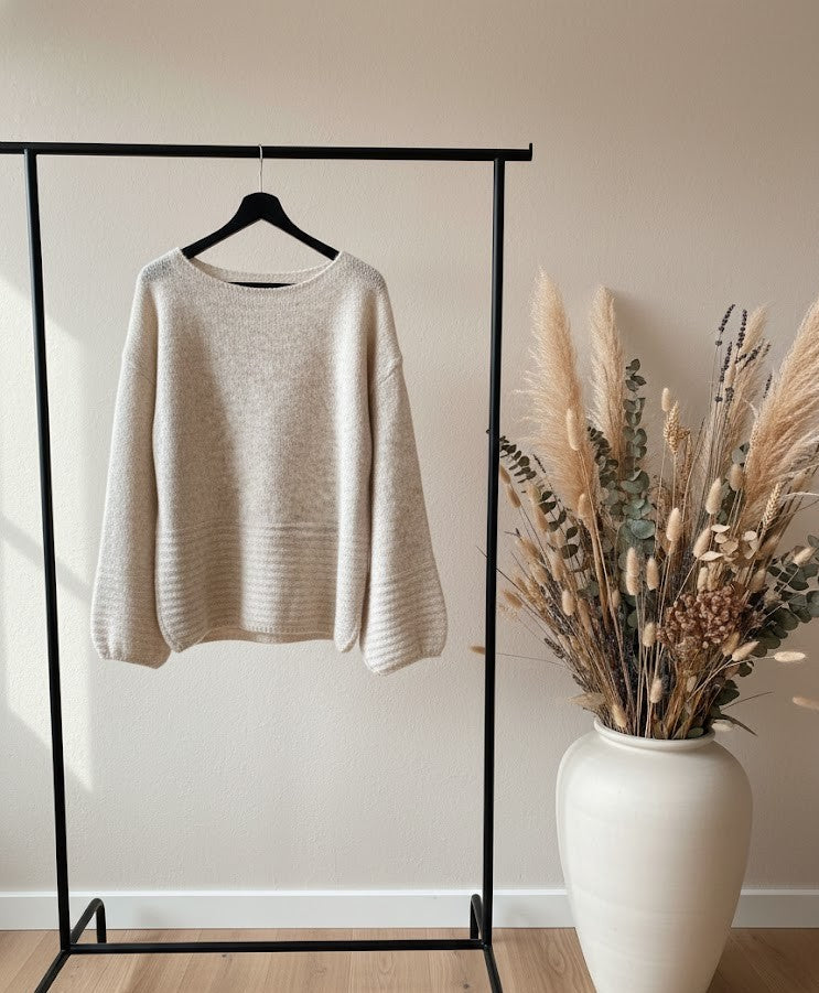 Relaxed Fit Rundhals-Pullover