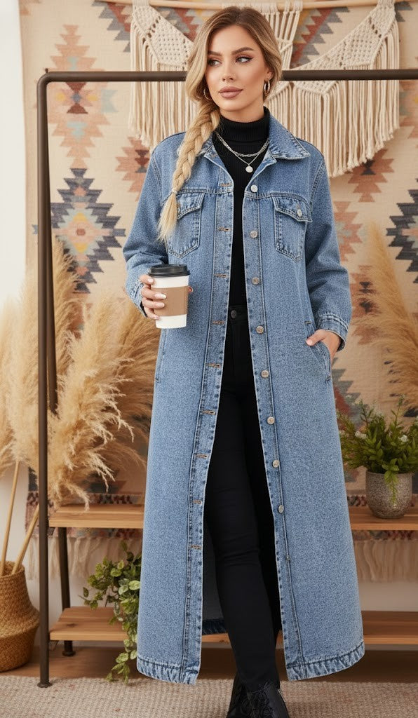 Der "Longline Diva" Denim-Mantel: Dein Neuer Lieblings-Look